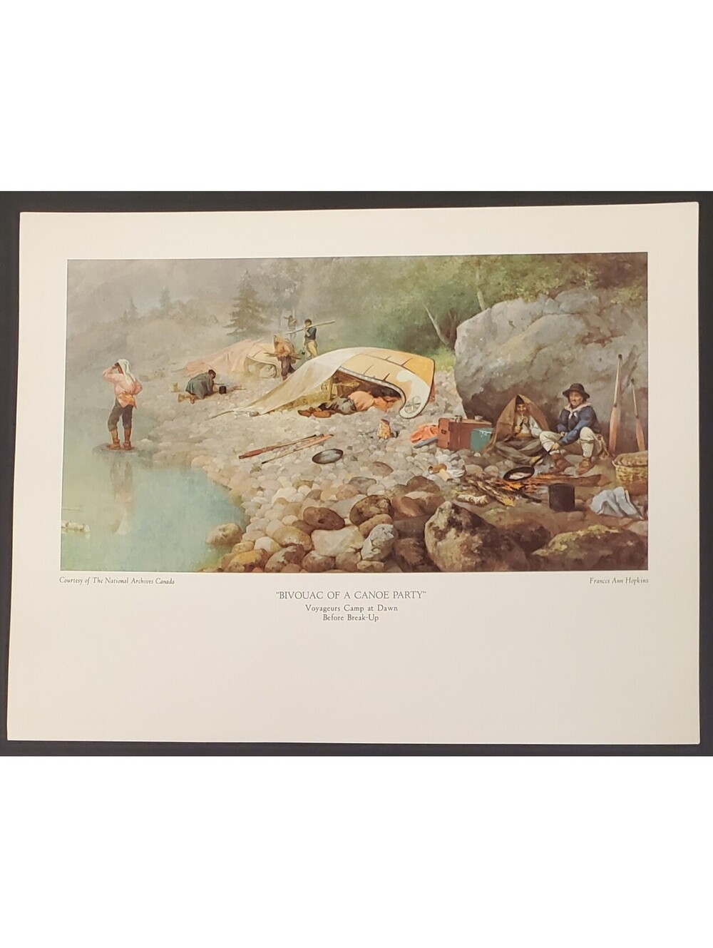 Bivouac of a Canoe Party Voyageurs Camp at Dawn Art Print by Frances Ann Hopkins